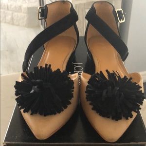 JCrew Black and Tan suede flats